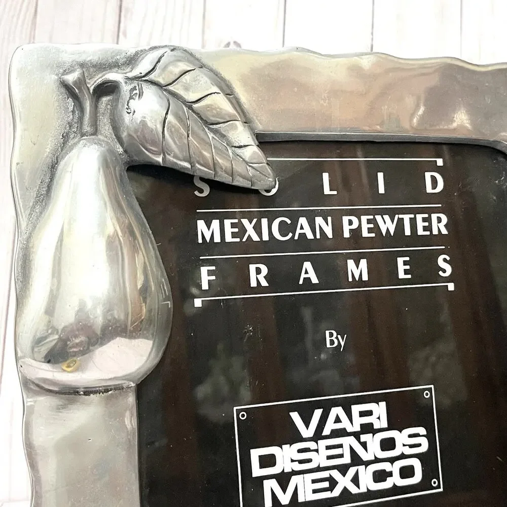 Mexican Pewter Picture Pear Frame Solid 11.5x10 Frame for 8x6 Photo